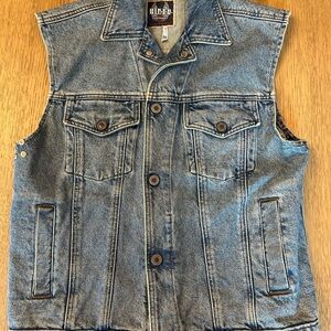 Vintage Harley-Davidson Biker Blues Denim Sleeveless Vest